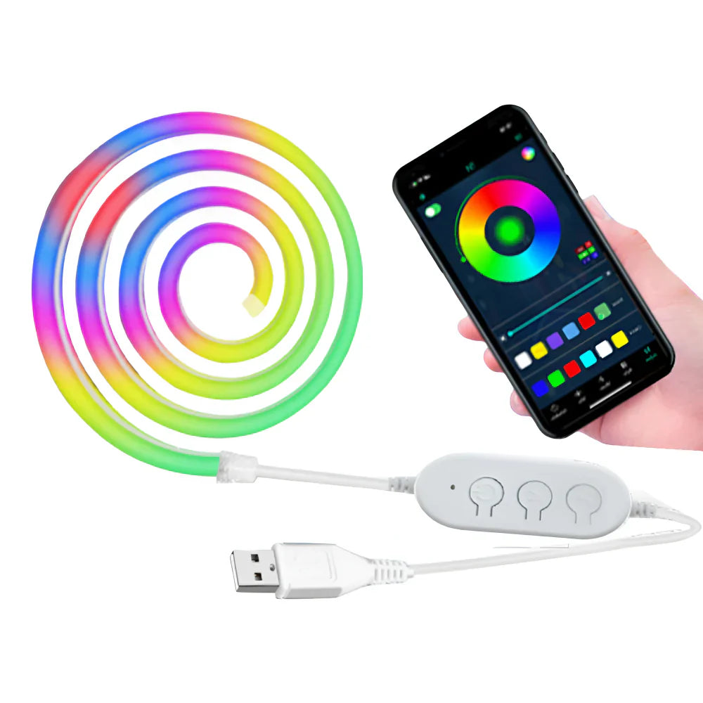 LED-RGB-Neon-Seillichter mit App- und Fernbedienung | Temsk