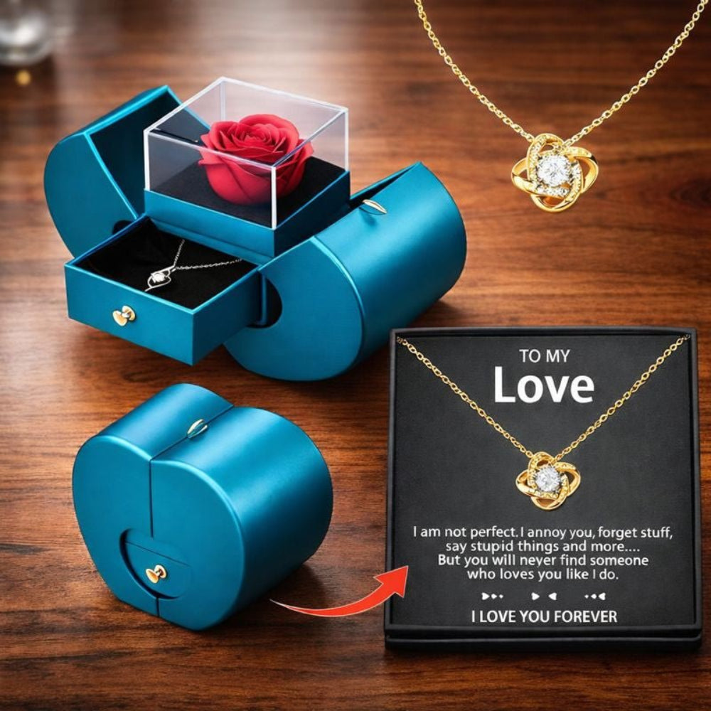 Apple Shaped Jewelry Box With Rose Soap Flower Gift Case | Temsk