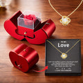 Apple Shaped Jewelry Box With Rose Soap Flower Gift Case | Temsk