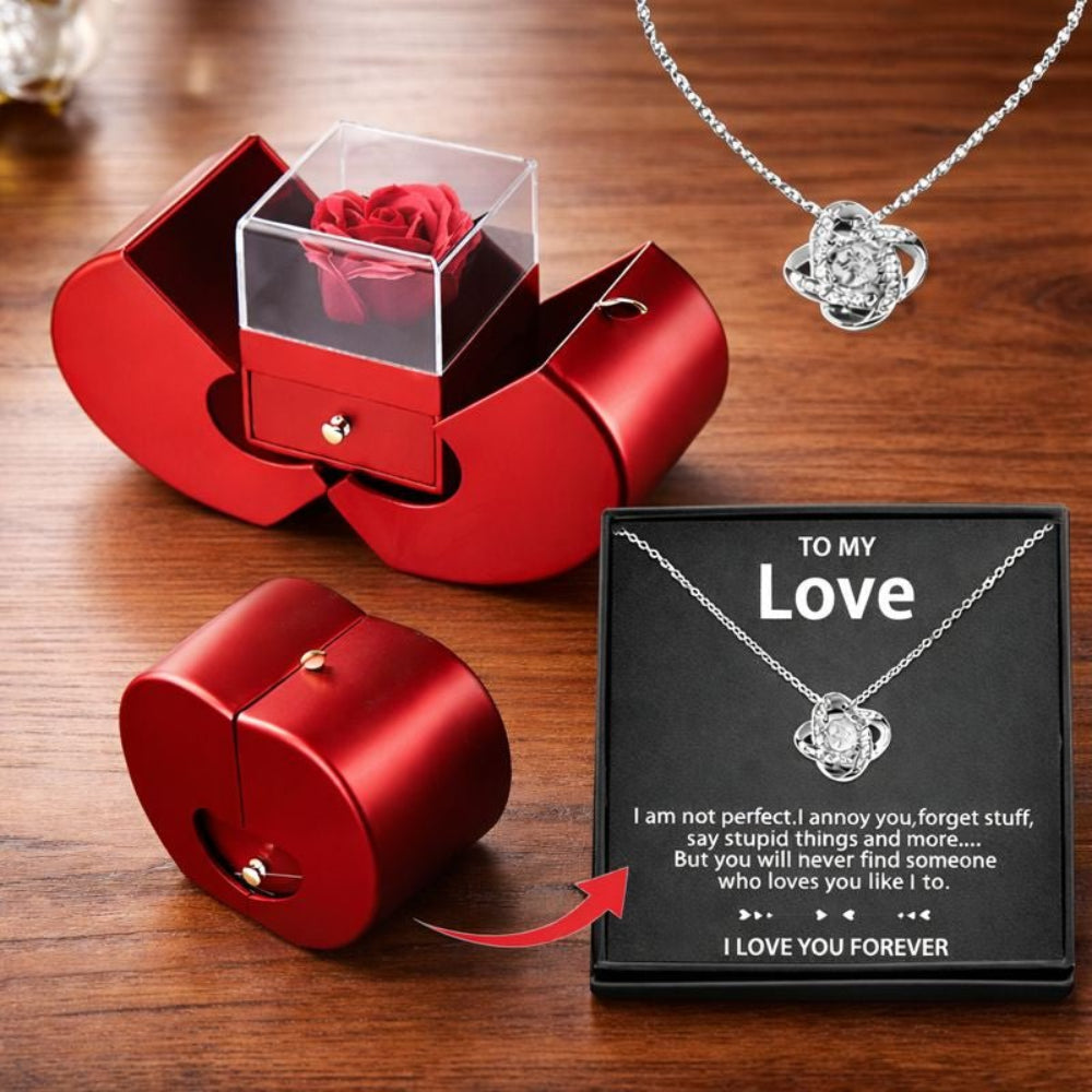 Apple Shaped Jewelry Box With Rose Soap Flower Gift Case | Temsk