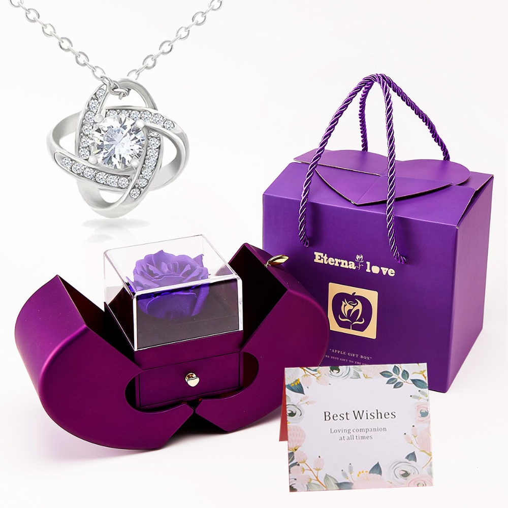 Apple Shaped Jewelry Box With Rose Soap Flower Gift Case | Temsk