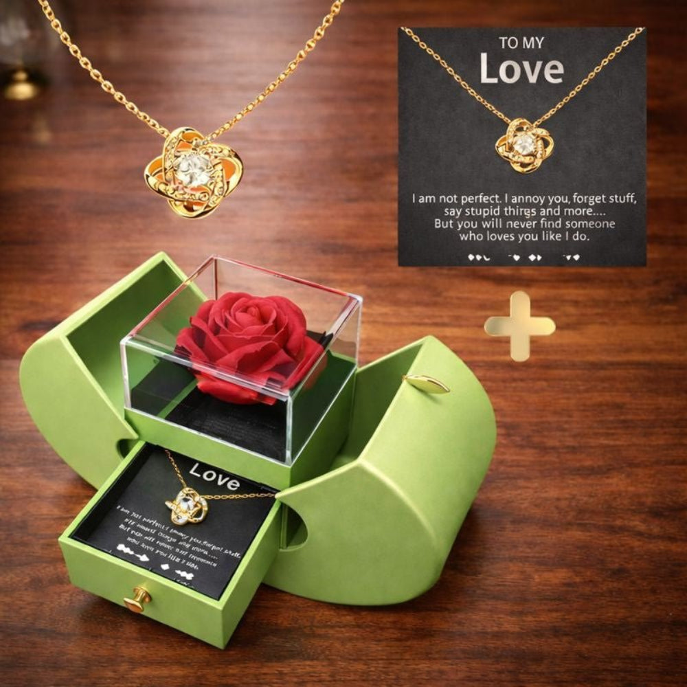 Apple Shaped Jewelry Box With Rose Soap Flower Gift Case | Temsk