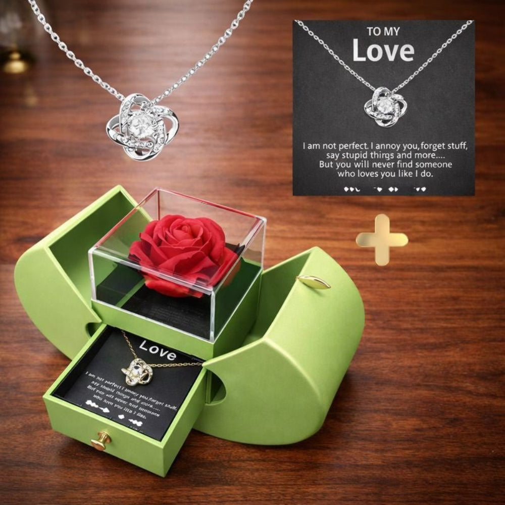Apple Shaped Jewelry Box With Rose Soap Flower Gift Case | Temsk