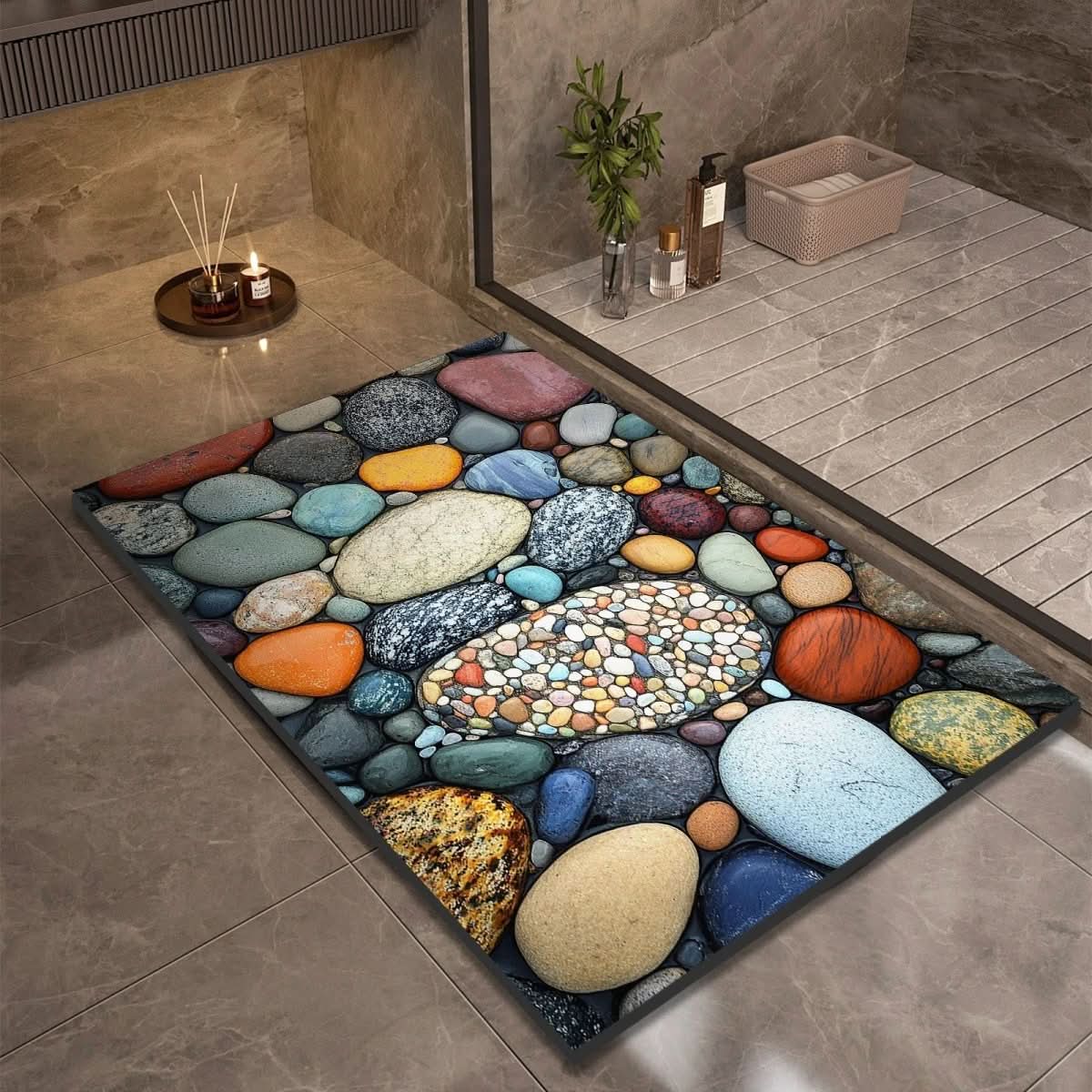 AquaGlow Diatomaceous Earth Bath Mat For Safety And Comfort | Temsk