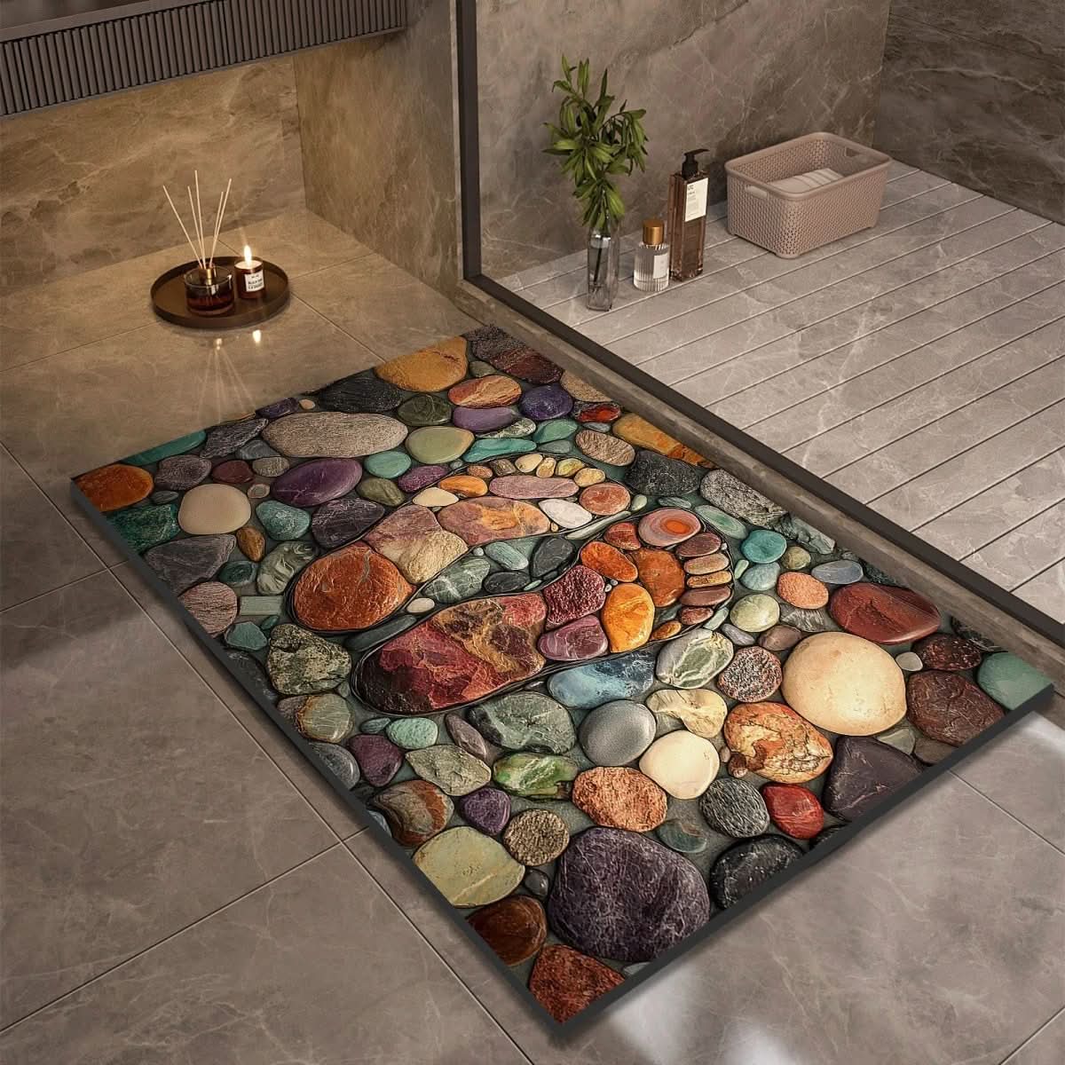 AquaGlow Diatomaceous Earth Bath Mat For Safety And Comfort | Temsk