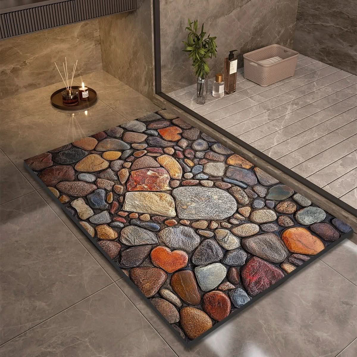 AquaGlow Diatomaceous Earth Bath Mat For Safety And Comfort | Temsk