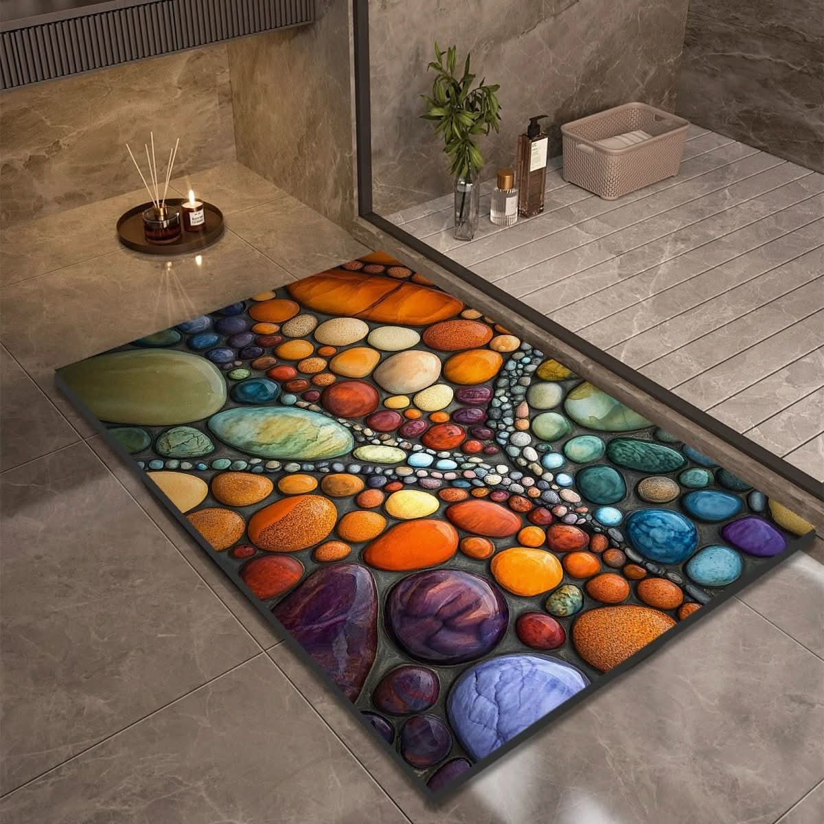 AquaGlow Diatomaceous Earth Bath Mat For Safety And Comfort | Temsk