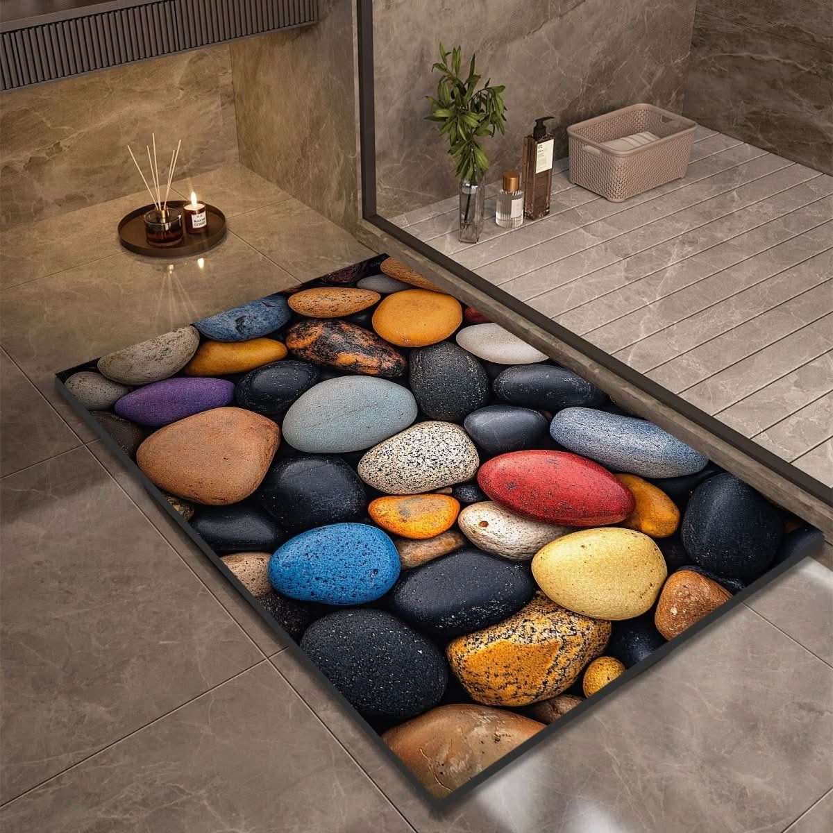 AquaGlow Diatomaceous Earth Bath Mat For Safety And Comfort | Temsk