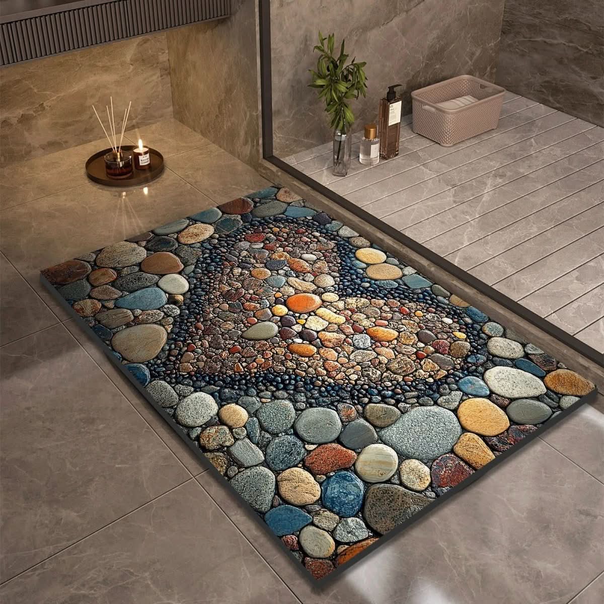 AquaGlow Diatomaceous Earth Bath Mat For Safety And Comfort | Temsk