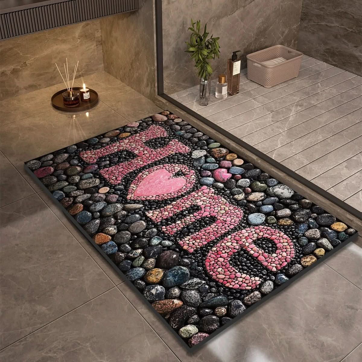 AquaGlow Diatomaceous Earth Bath Mat For Safety And Comfort | Temsk