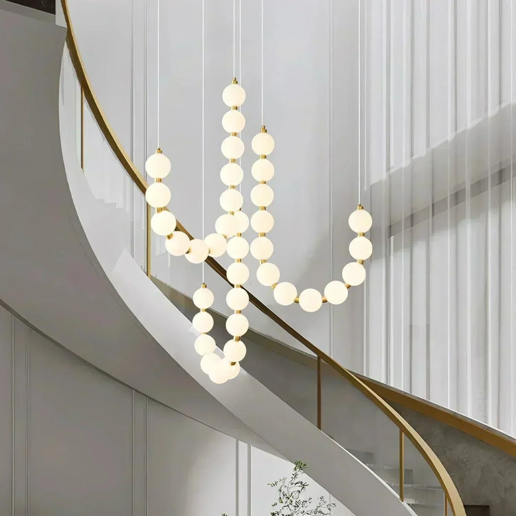 Novaelle Elegant Brass and Metal and Acrylic Chandelier Necklace | Snurv | Temsk
