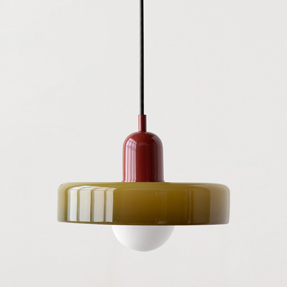 Coloured Glass Pendant Light In Bauhaus Style For Modern Interiors | Temsk