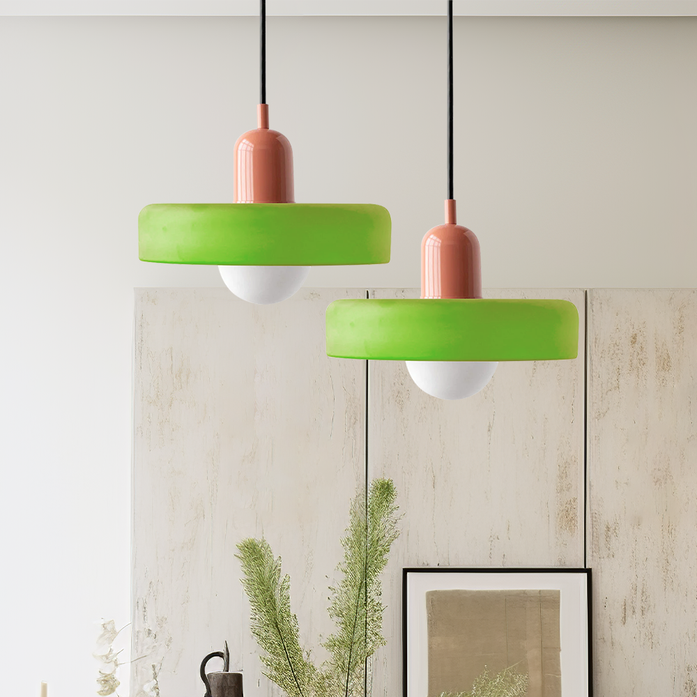 Coloured Glass Pendant Light In Bauhaus Style For Modern Interiors | Temsk