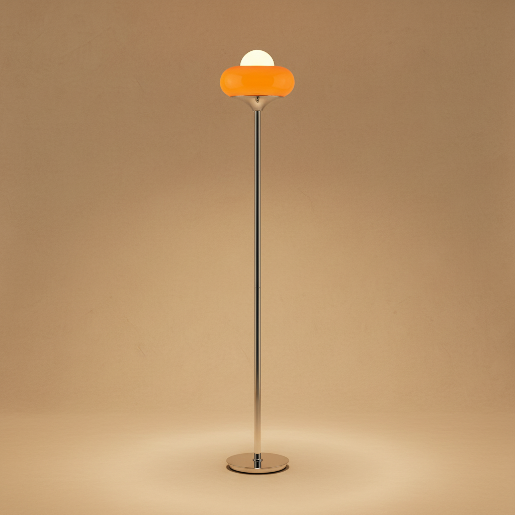 NovaLumen Stylish Modern Glass Standing Floor Lamp With Warm Ambiance | Temsk