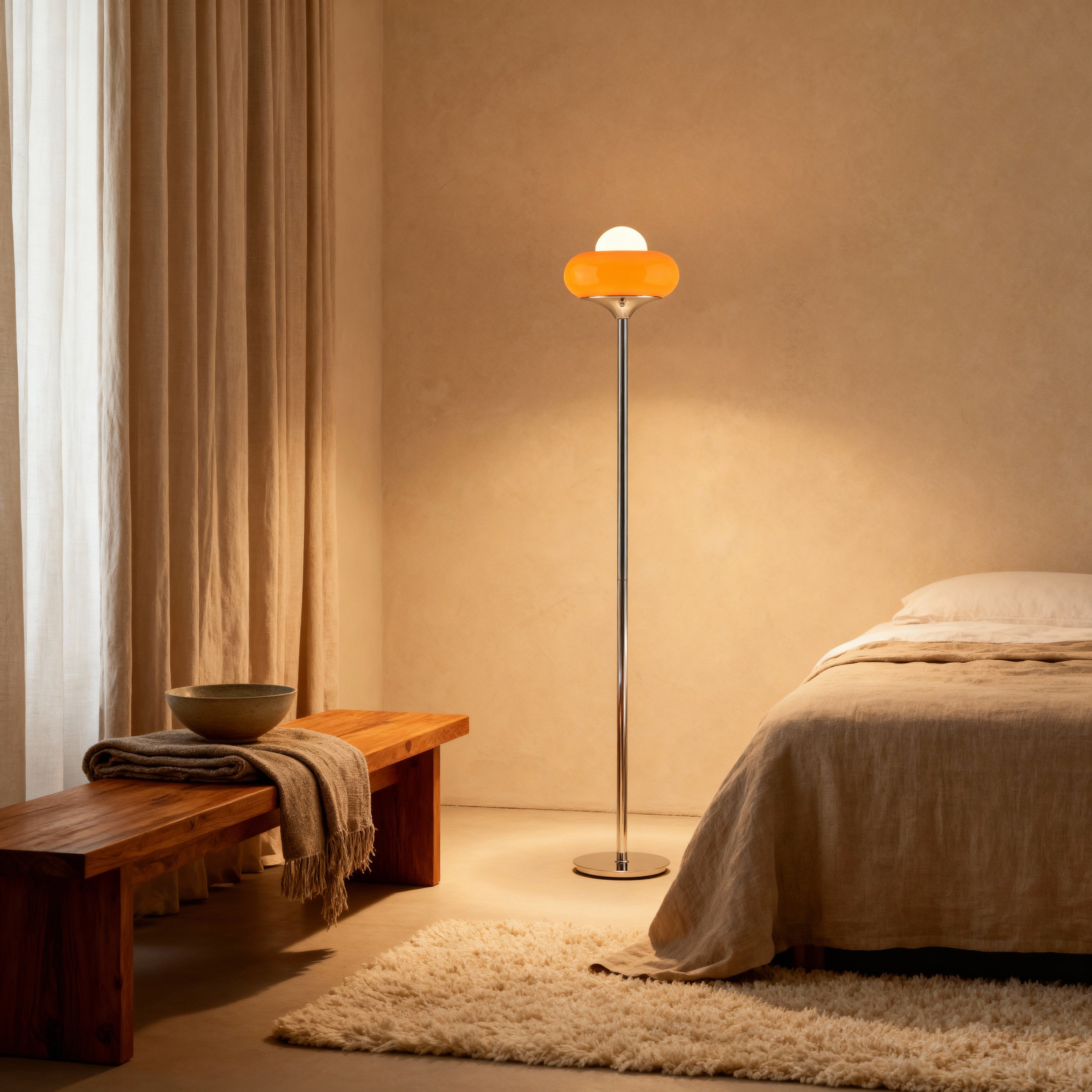 NovaLumen Stylish Modern Glass Standing Floor Lamp With Warm Ambiance | Temsk