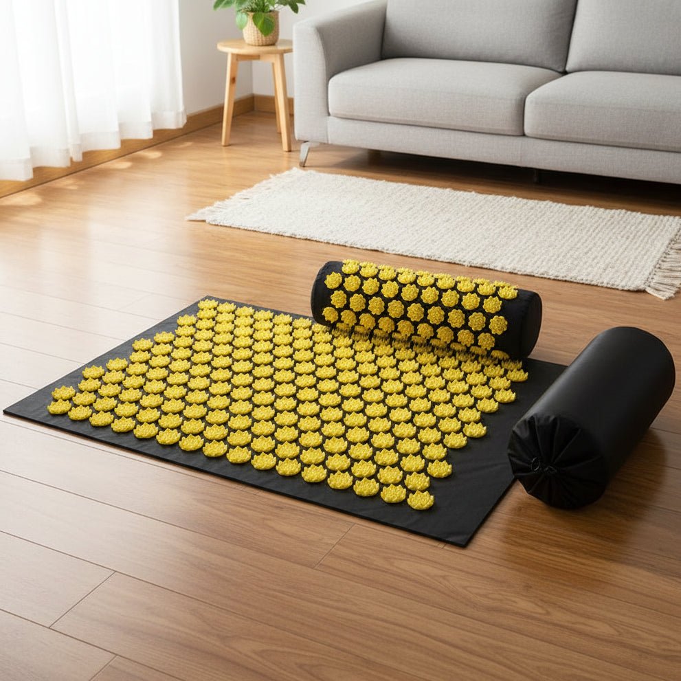 CalmPulse Acupressure Mat and Pillow Set for Daily Muscle Relaxation | Temsk
