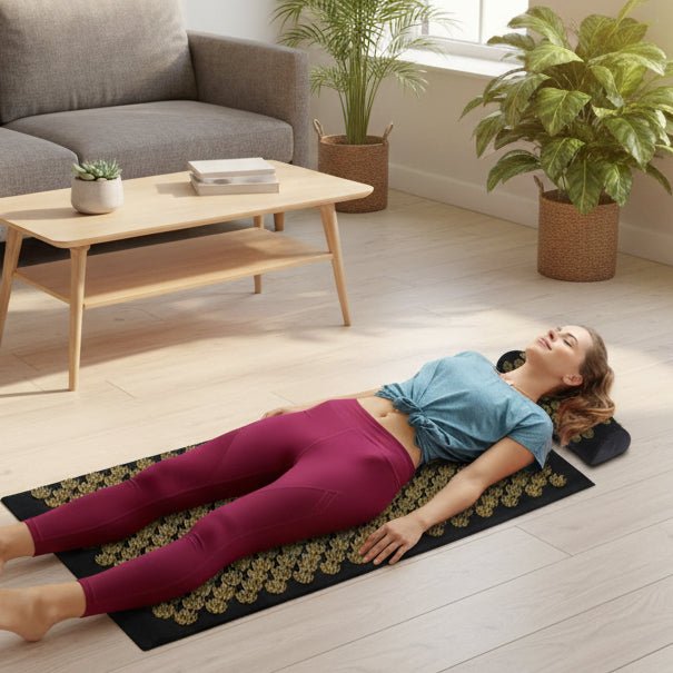 CalmPulse Acupressure Mat and Pillow Set for Daily Muscle Relaxation | Temsk