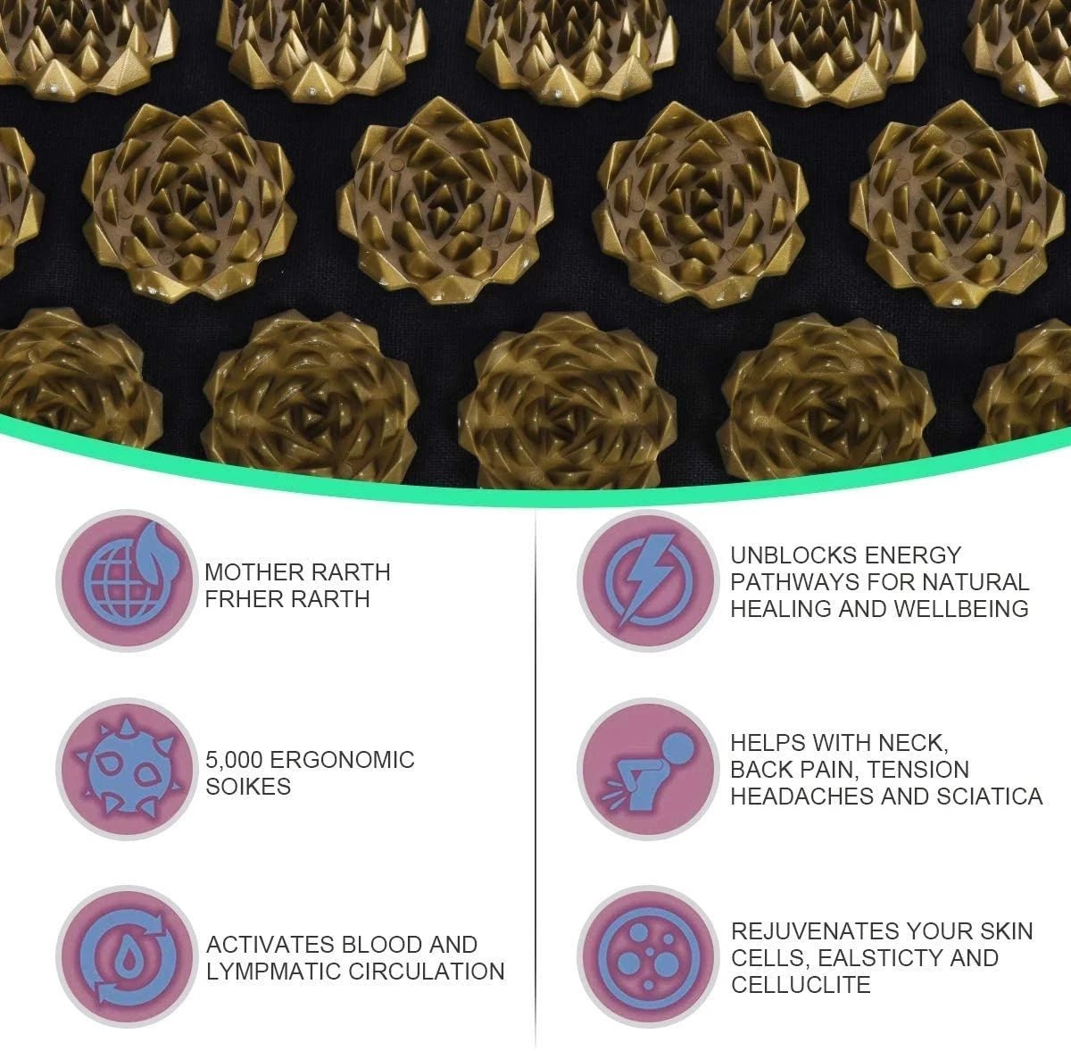 CalmPulse Acupressure Mat and Pillow Set for Daily Muscle Relaxation | Temsk