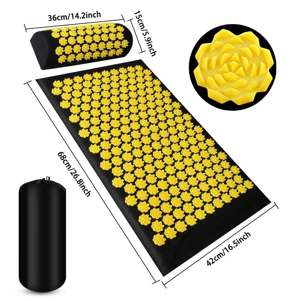CalmPulse Acupressure Mat and Pillow Set for Daily Muscle Relaxation | Temsk