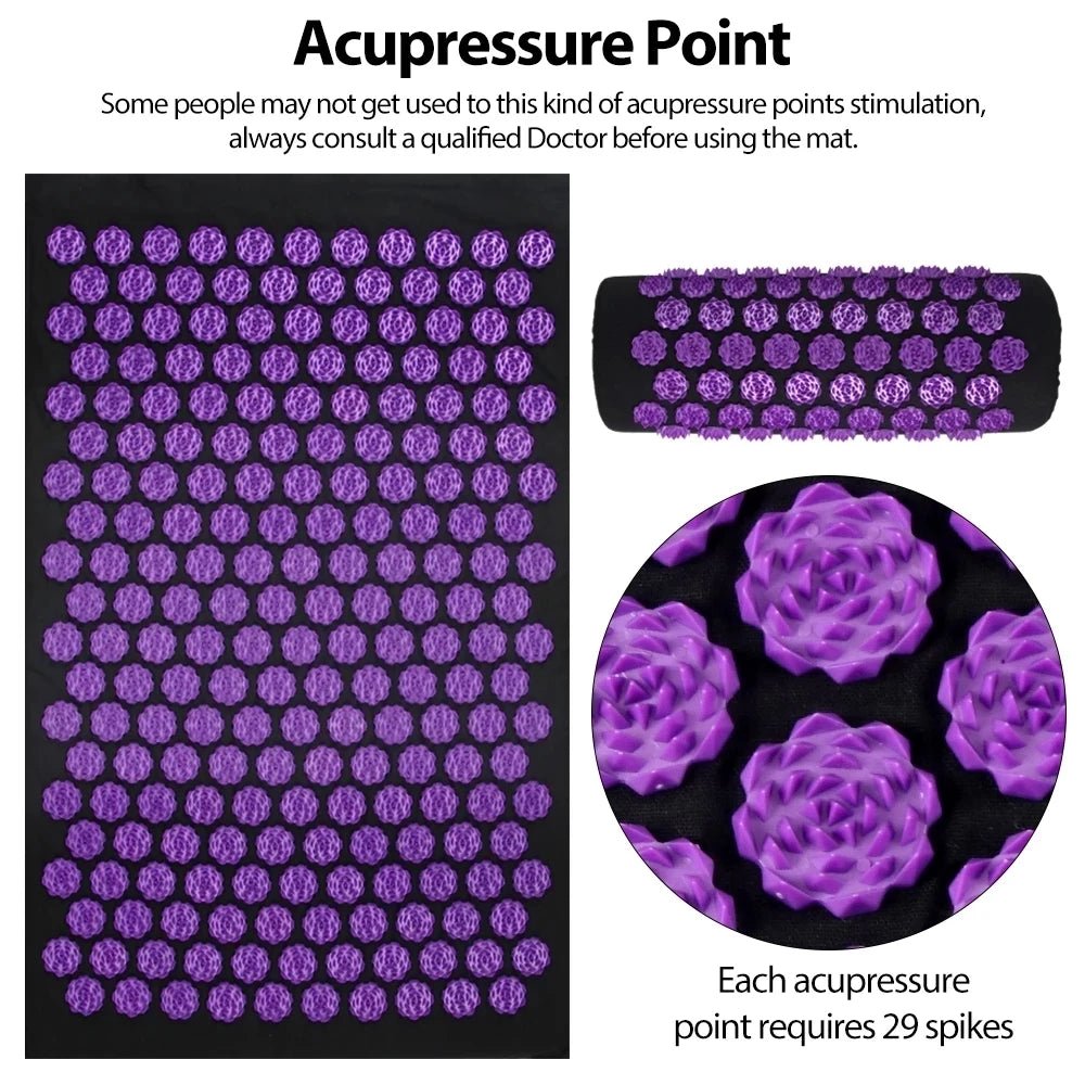 CalmPulse Acupressure Mat and Pillow Set for Daily Muscle Relaxation | Temsk