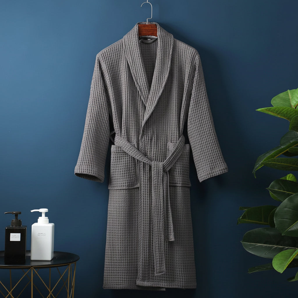 Unisex Soft Absorbent Bathrobe Dressing Gown For Home Comfort | Temsk