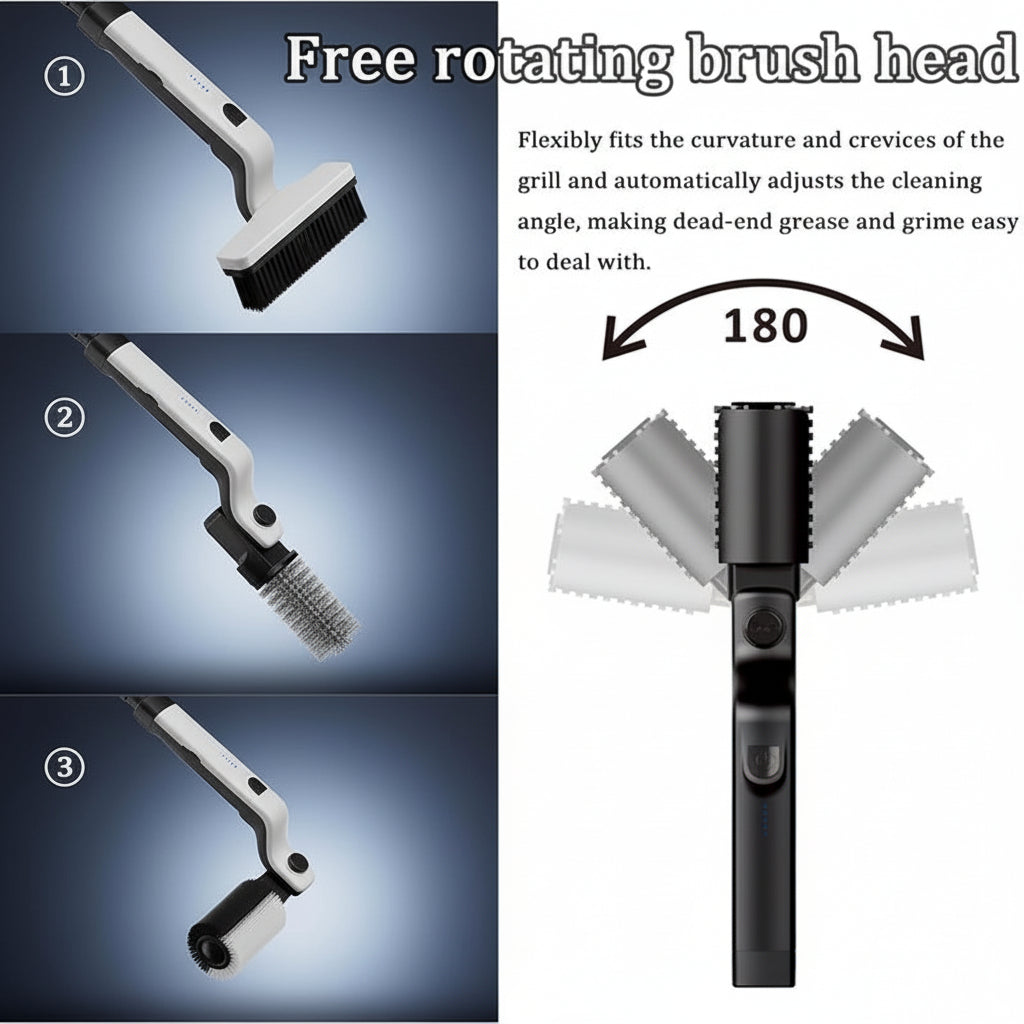 Rechargeable Electric Grill Brush With Durable Stainless Steel Handle | Temsk