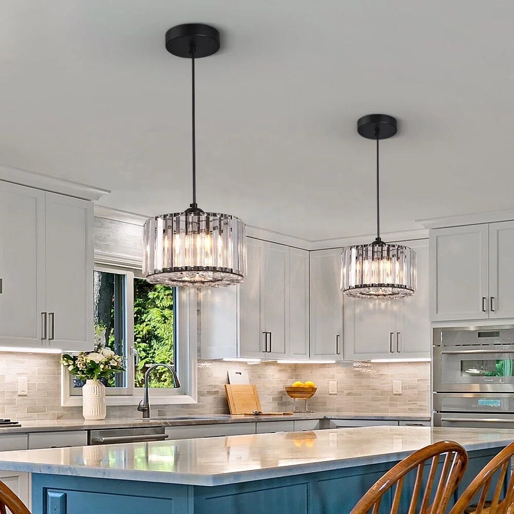 NovaCrystal Two-Tier Crystal Pendant Light With Angled Glass Prisms | Temsk