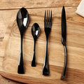 NoirLuxe Elegant Black Stainless Steel Cutlery Set | Temsk