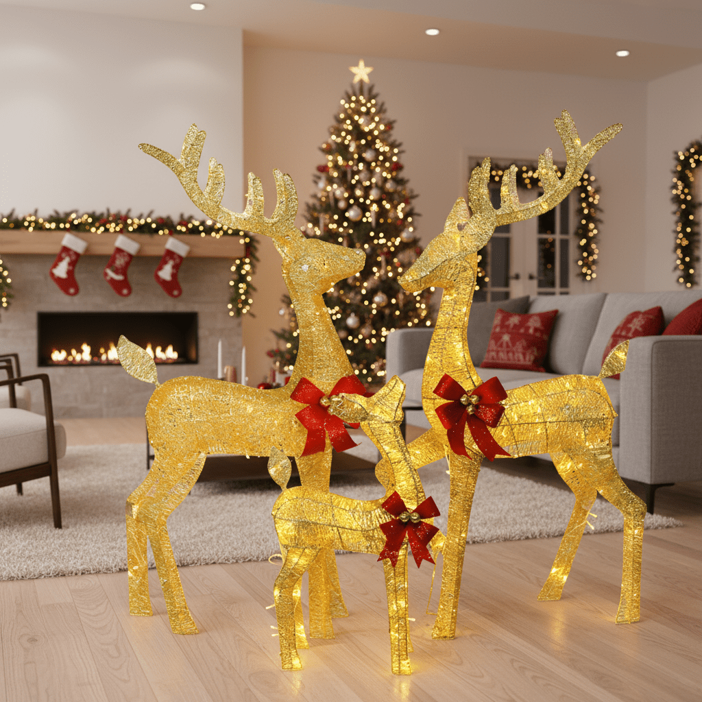 LumenHooves Decorative LED Reindeer Figures For Indoor And Garden Decor | Temsk