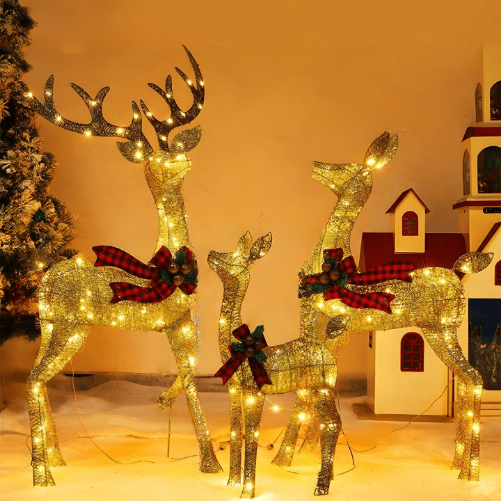 LumenHooves Decorative LED Reindeer Figures For Indoor And Garden Decor | Temsk