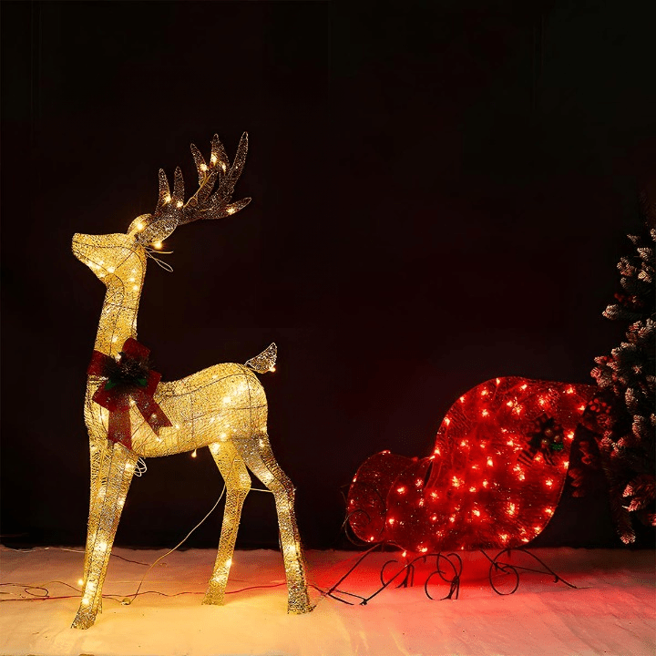 LumenHooves Decorative LED Reindeer Figures For Indoor And Garden Decor | Temsk
