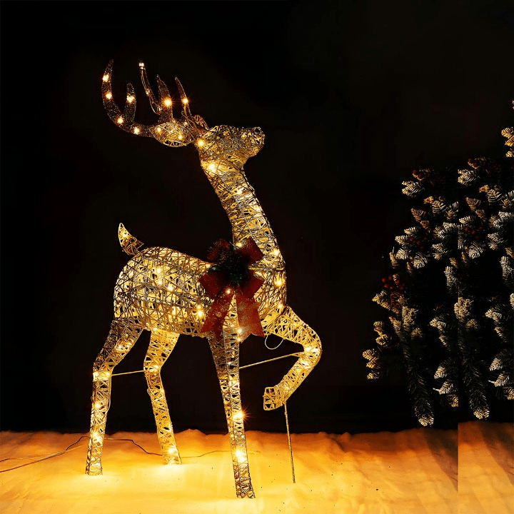 LumenHooves Decorative LED Reindeer Figures For Indoor And Garden Decor | Temsk
