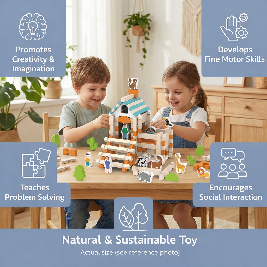 Montessori Wooden Blocks Playset For Creative Kids | Temsk