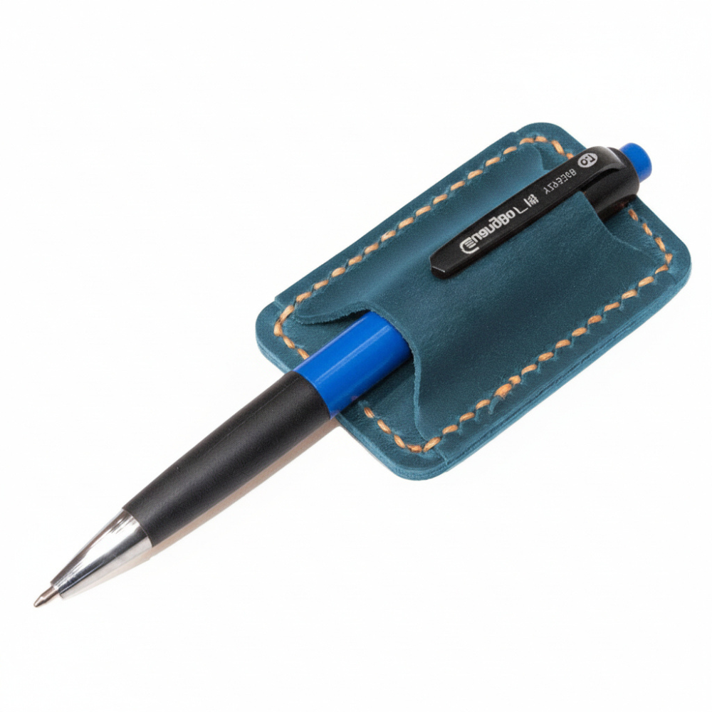 Full Grain Leather Journal Clip Pen Holder Accessory | Temsk