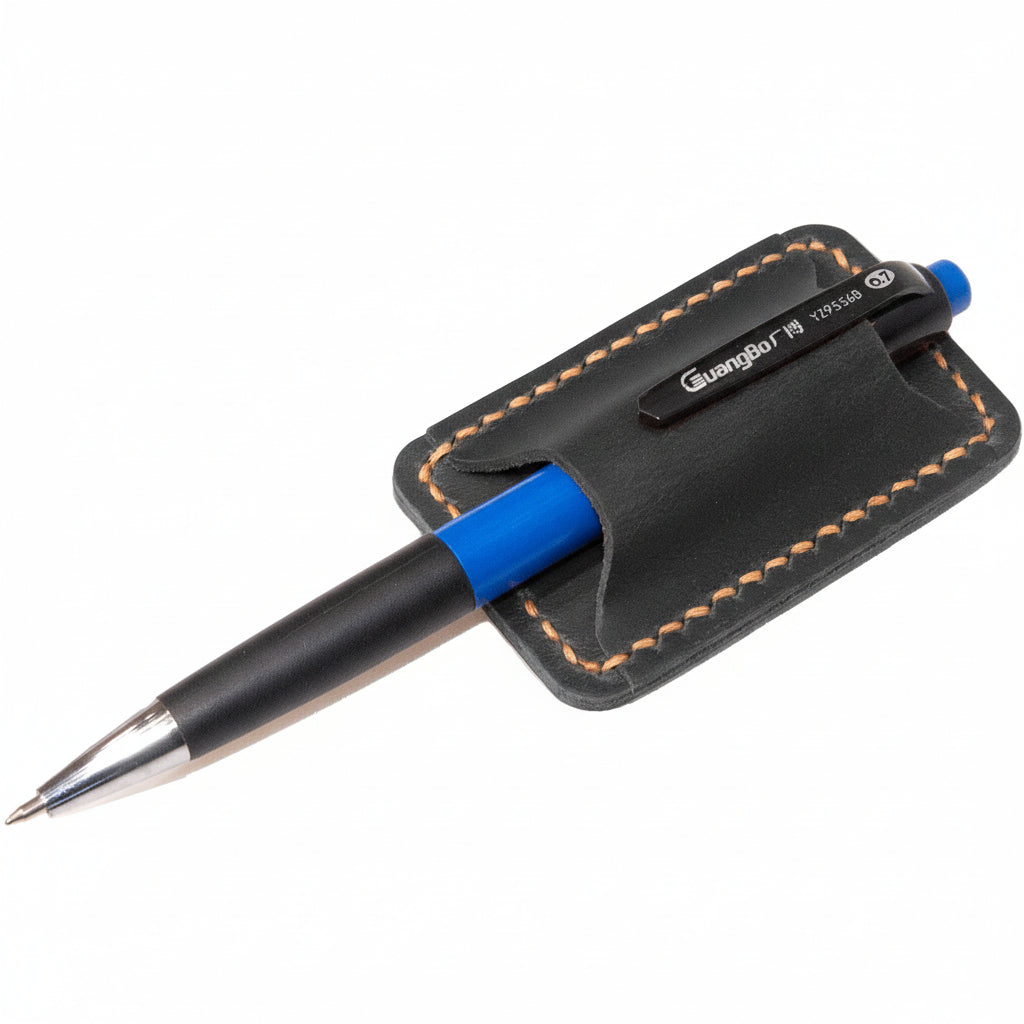 Full Grain Leather Journal Clip Pen Holder Accessory | Temsk