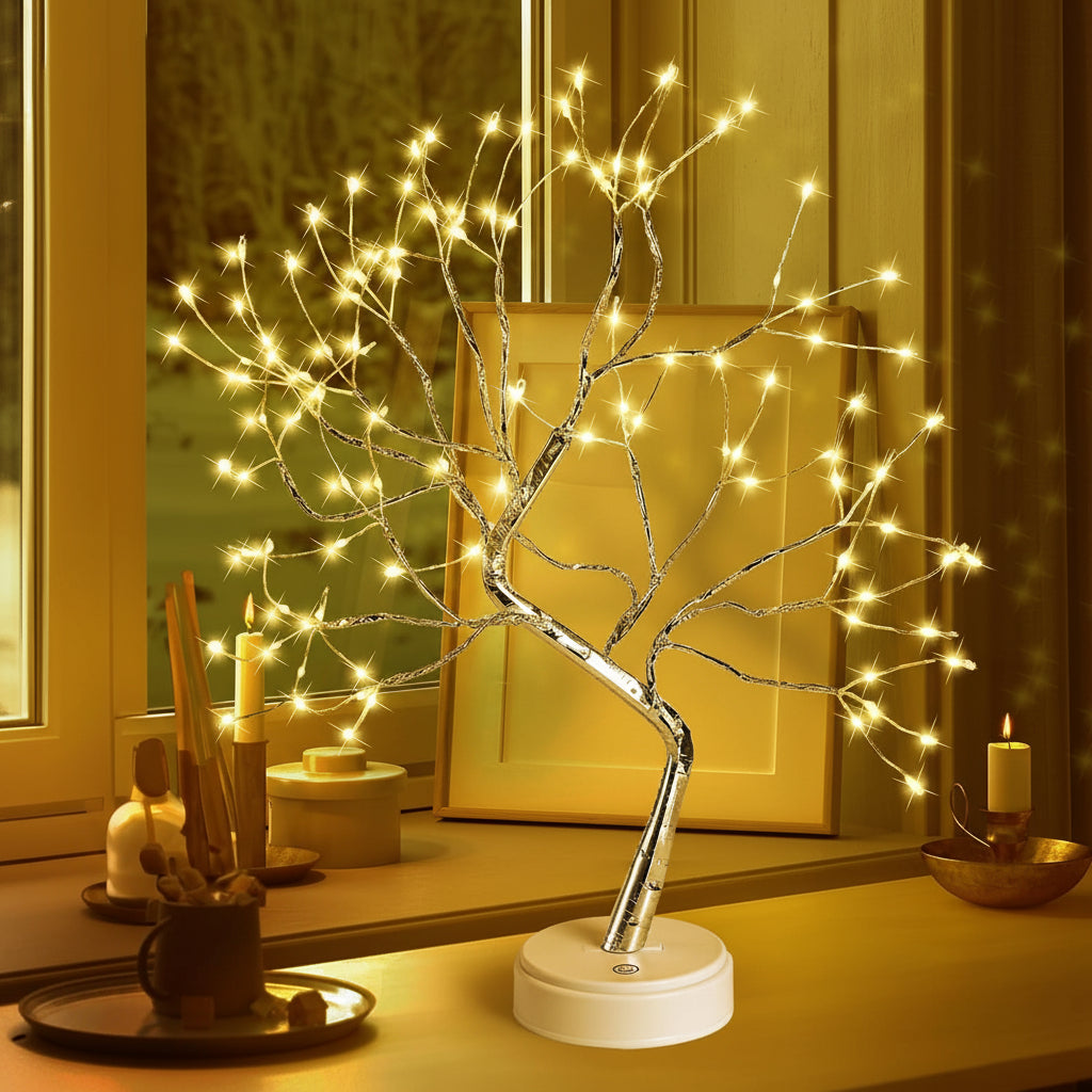 Bonsai Tree Shaped Table Lamp With Warm LED Glow For Cozy Home Decor | Temsk