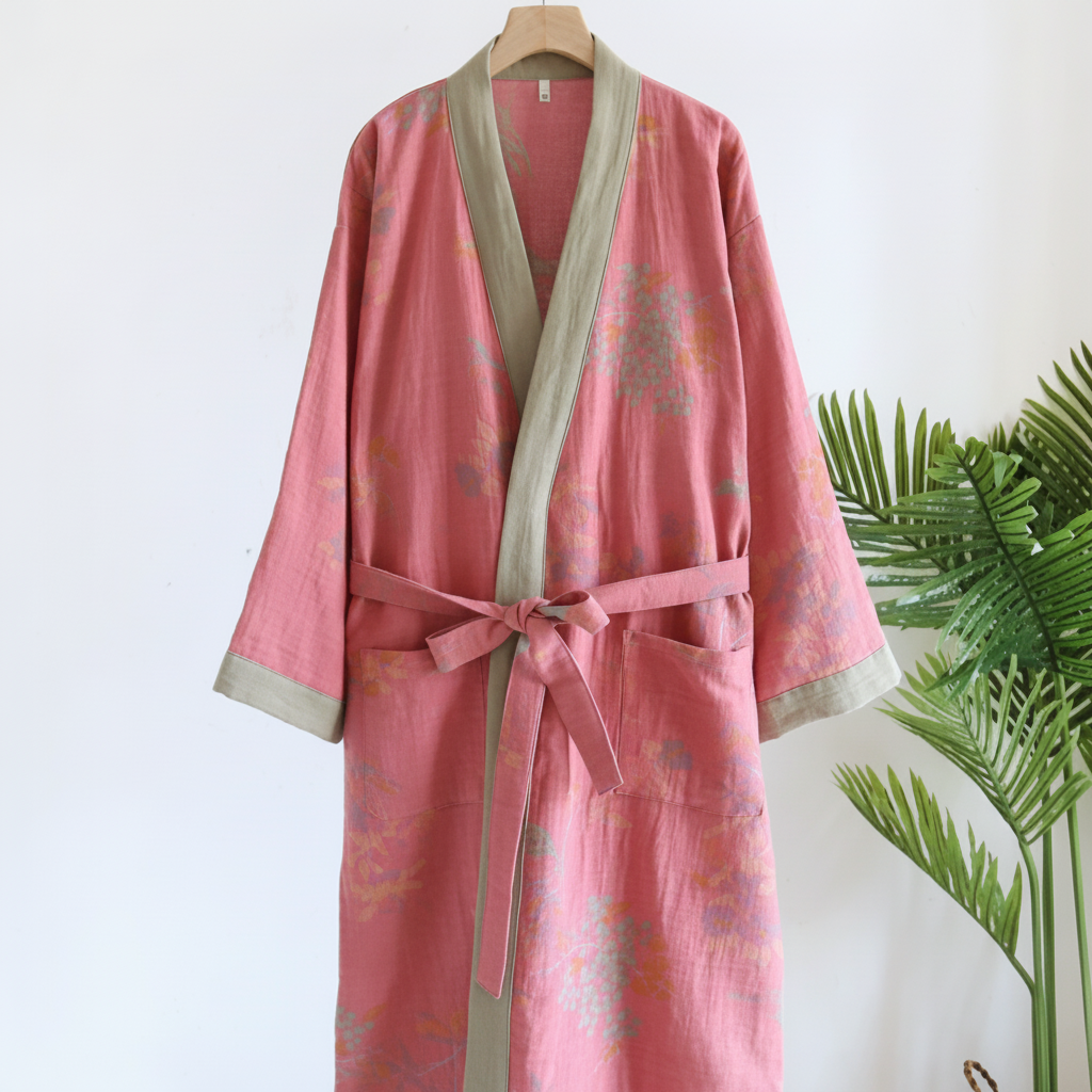Lightweight Waffle Bathrobe With Retro Style For Quick-Dry Comfort | Temsk