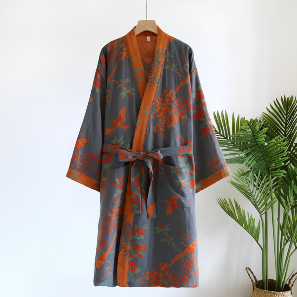 Lightweight Waffle Bathrobe With Retro Style For Quick-Dry Comfort | Temsk