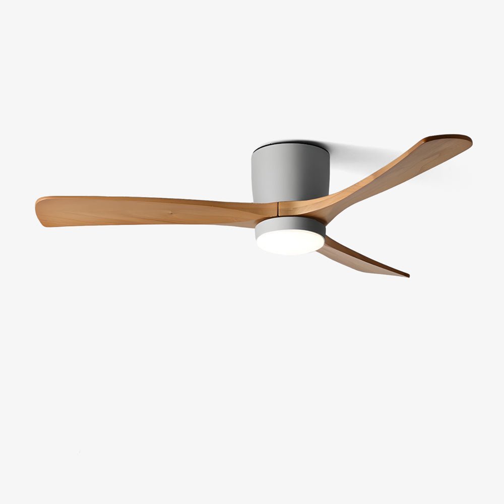 Nordora Modern LED Ceiling Fan With Sleek Wood Finish And Gentle Lighting | Temsk