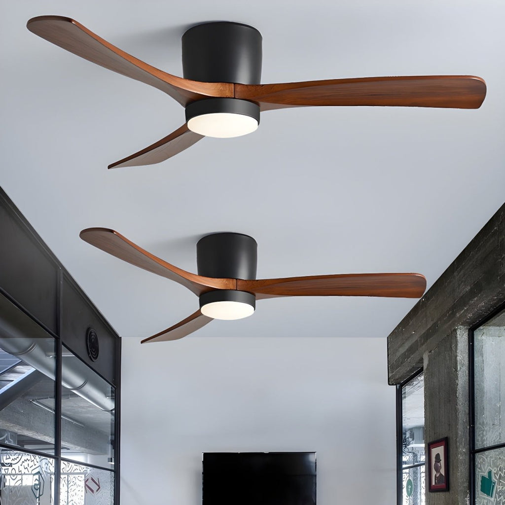 Nordora Modern LED Ceiling Fan With Sleek Wood Finish And Gentle Lighting | Temsk