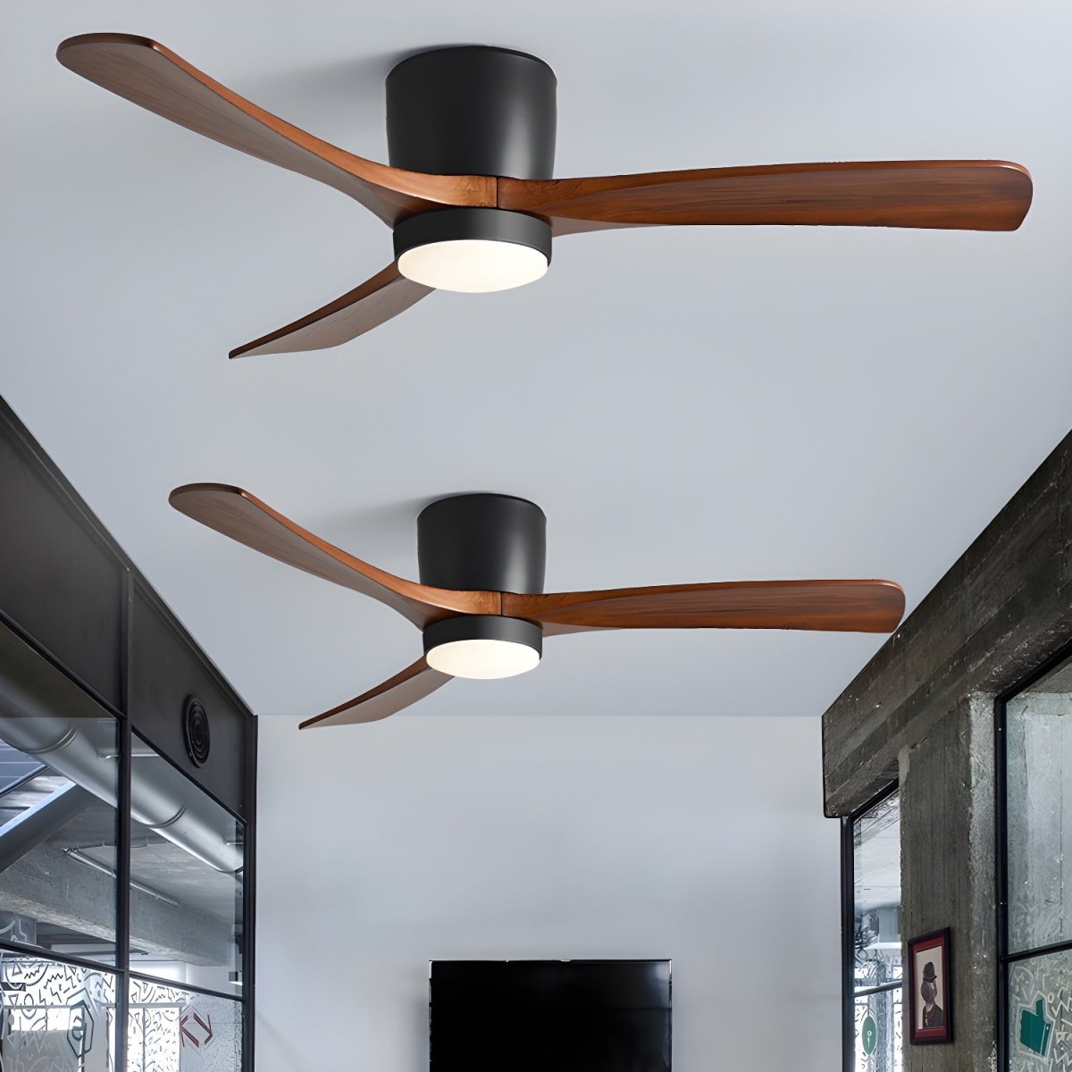 Nordora Modern LED Ceiling Fan With Sleek Wood Finish And Gentle Lighting | Temsk