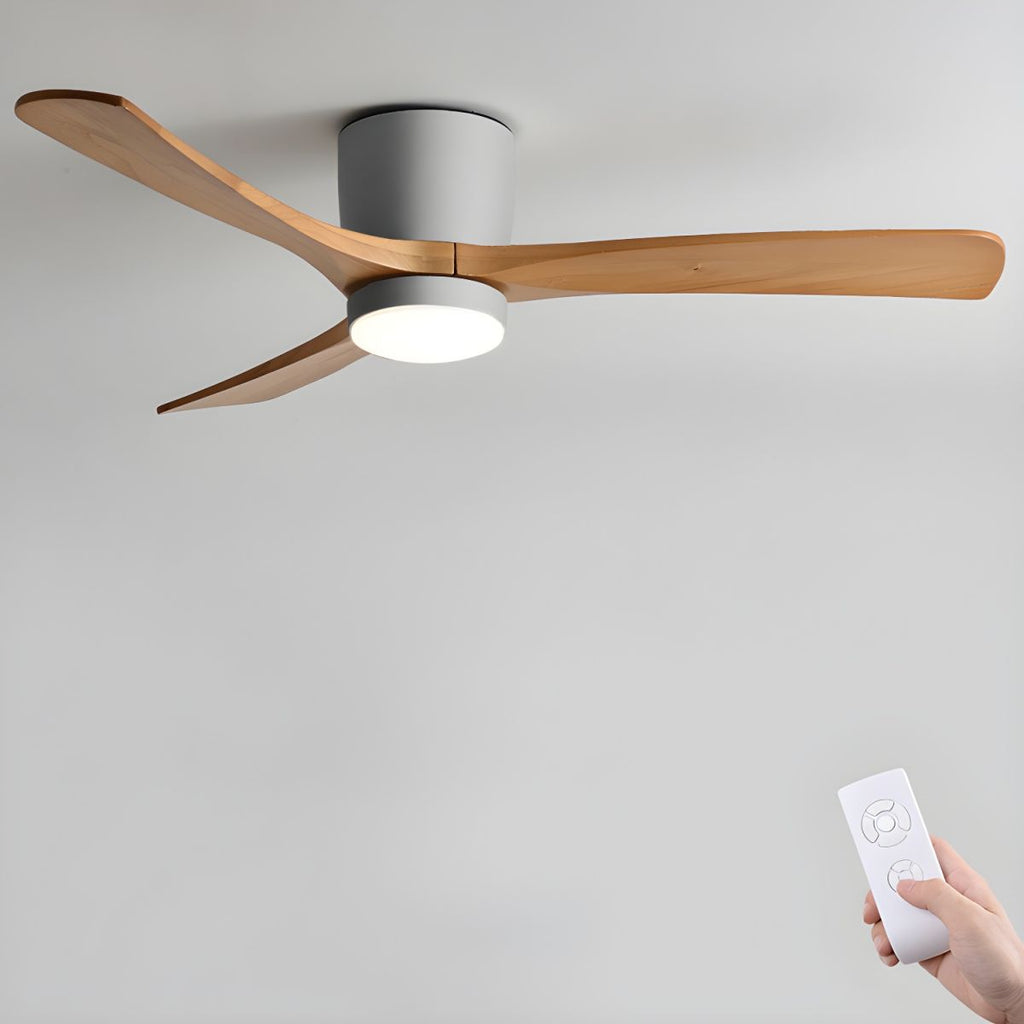 Nordora Modern LED Ceiling Fan With Sleek Wood Finish And Gentle Lighting | Temsk