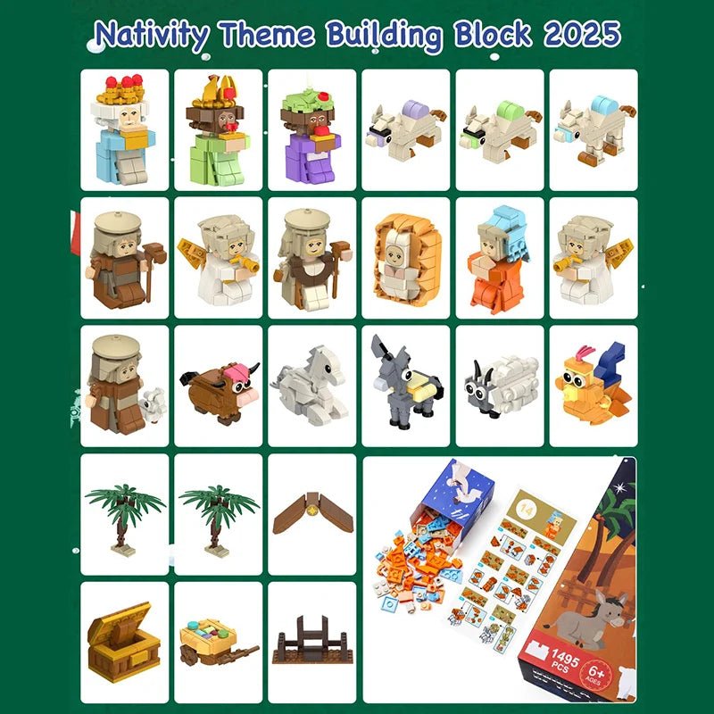 ArtisanJoy Advent Calendar Nativity Build Set For Families 24 Blocks | Temsk