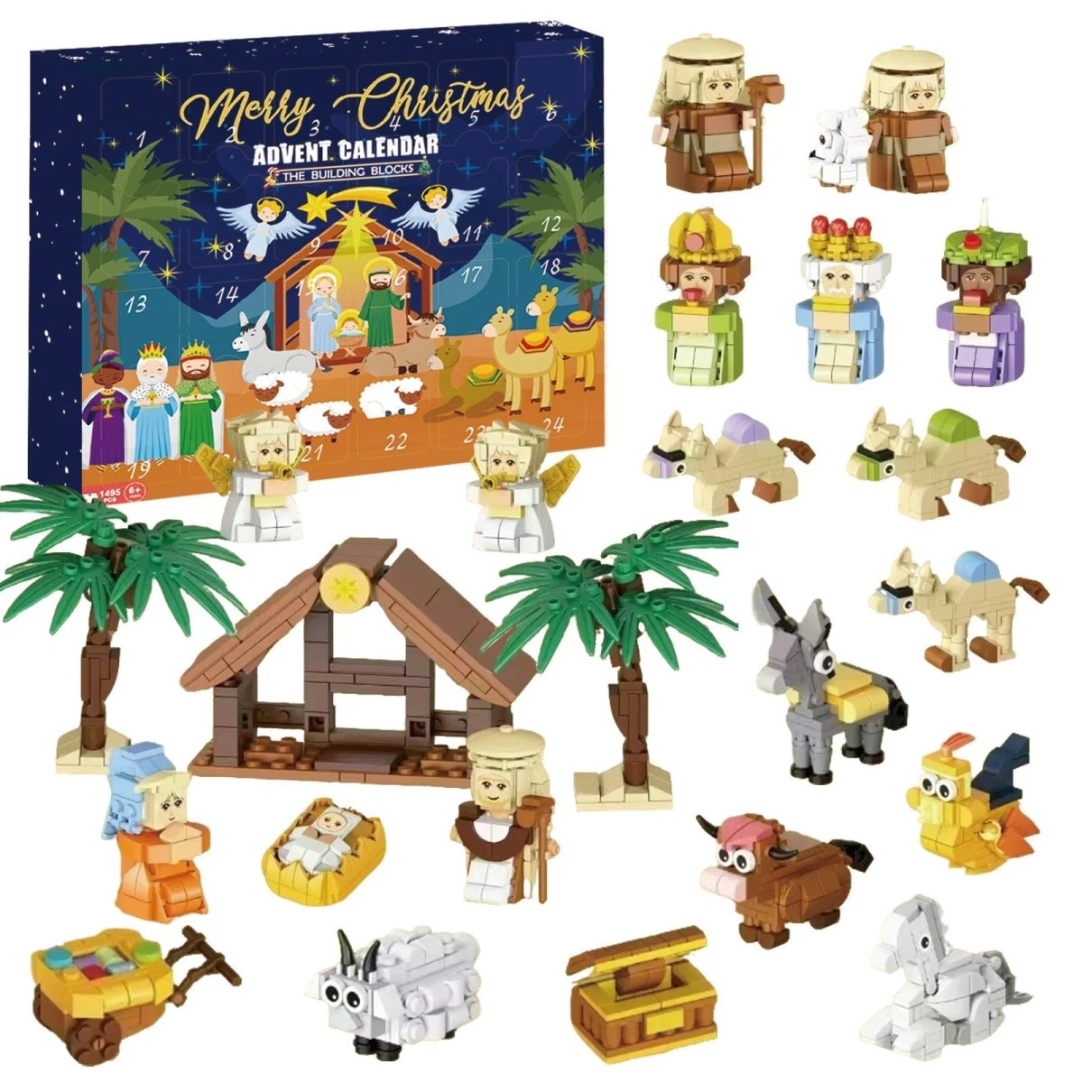 ArtisanJoy Advent Calendar Nativity Build Set For Families 24 Blocks | Temsk