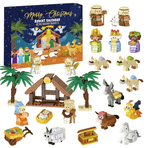 ArtisanJoy Nativity Advent Calendar Build Set For Families With 24 Blocks For Christmas Countdown