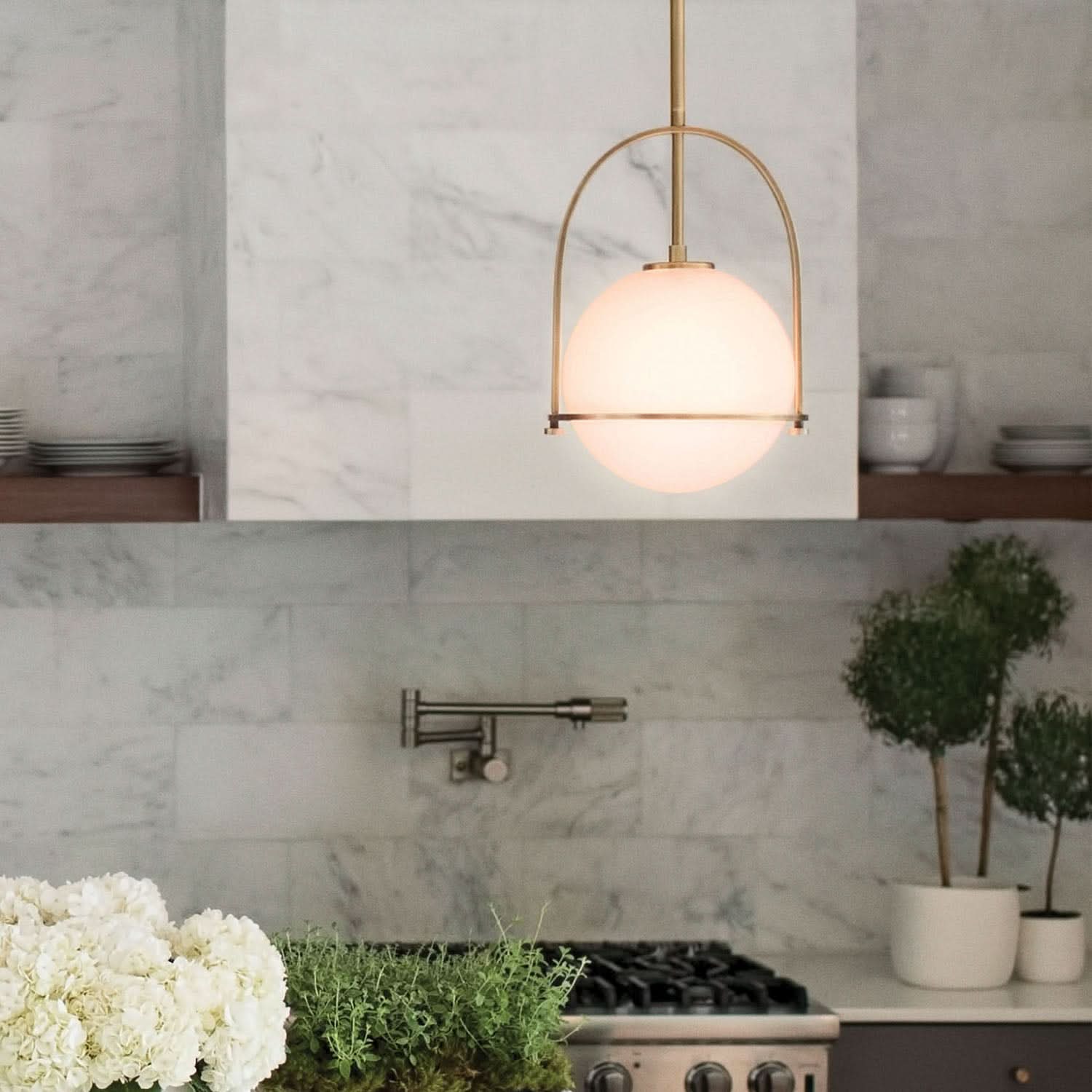 Aurora Opal Glass Pendant Lamp for Dining and Living Rooms | Temsk