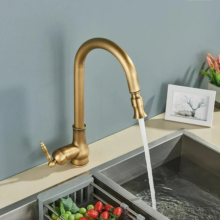 NovaFlow Kitchen Faucet With Pull-Out Function In Antique Bronze And Touch Sensor | Temsk