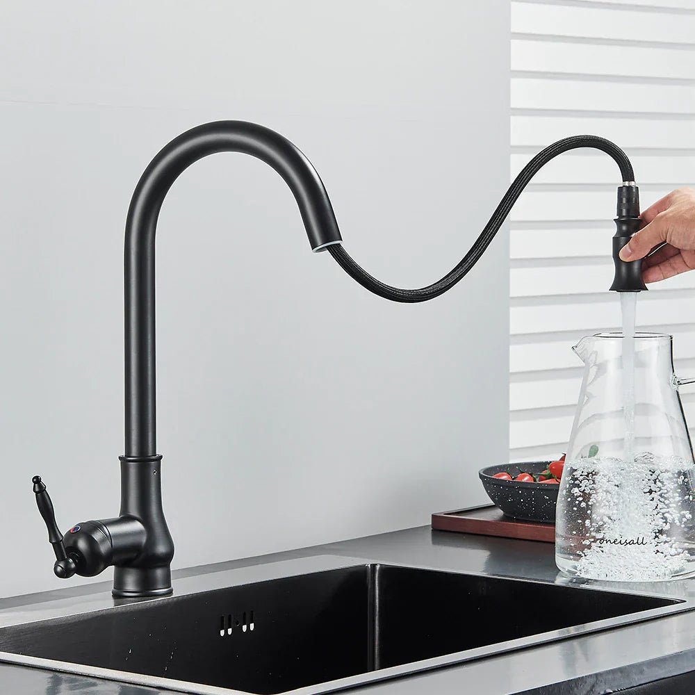 NovaFlow Kitchen Faucet With Pull-Out Function In Antique Bronze And Touch Sensor | Temsk