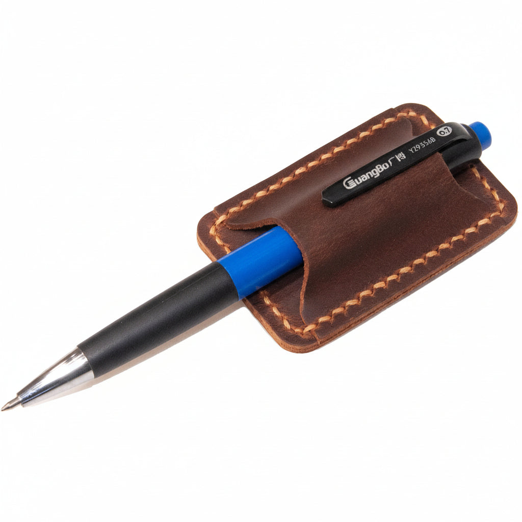 Full Grain Leather Journal Clip Pen Holder Accessory | Temsk