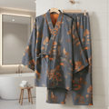 ArtLoom Artistic Watercolor Cotton Kimono Pajama Set For Relaxed Home Comfort | Temsk